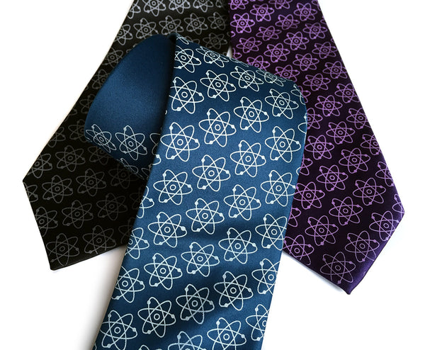 Atoms Necktie. Silk Mid-Century Atomic Print Tie