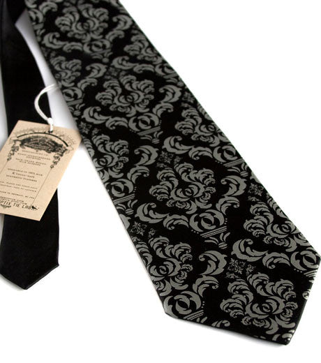 Damask Print Silk Necktie, by Cyberoptix