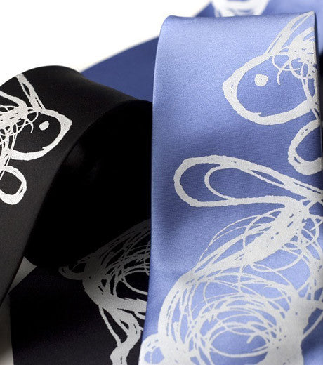 Rabbit & Tortoise Silk Tie in Pink, Animal Neckties