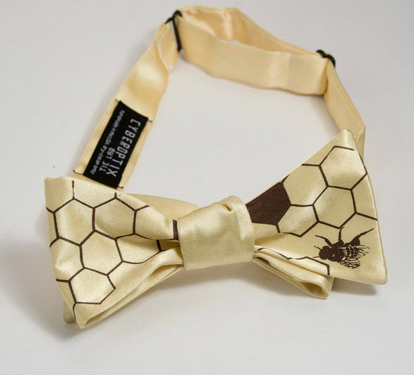 Honeybee Bow Tie. Oh Honey! Bee Hive print.