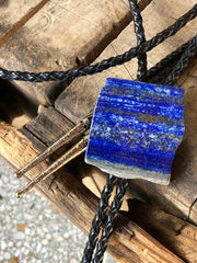 Lapis Lazuli Bolo Tie, blue gemstone western tie