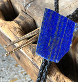 Lapis Lazuli Bolo Tie, blue gemstone western tie