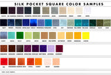 Solid Color Silk Pocket Squares. 50+ Colors! Plain, No Print