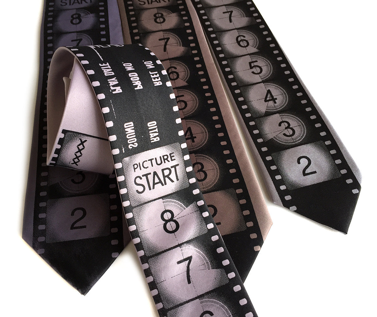 Movie Film necktie. Academy Film Leader tie, by cyberoptix